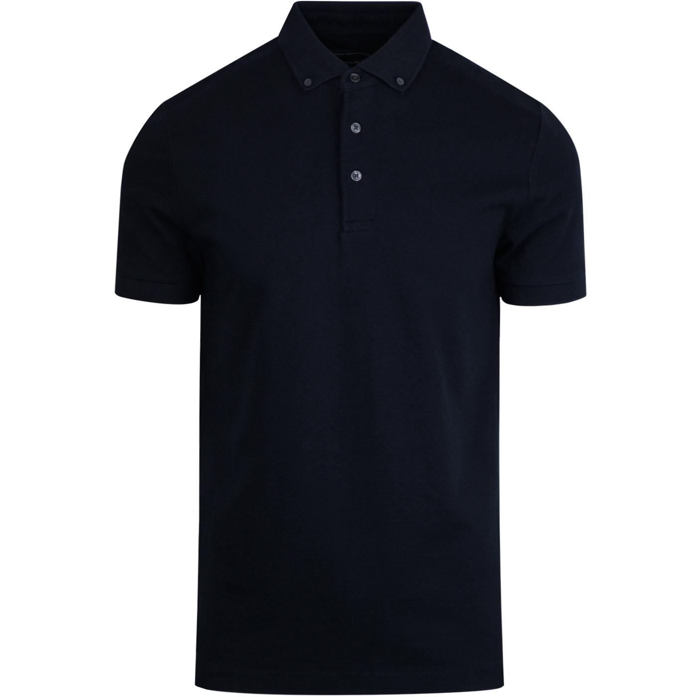 FRENCH CONNECTION Parched Mod Textured Polo in Marine