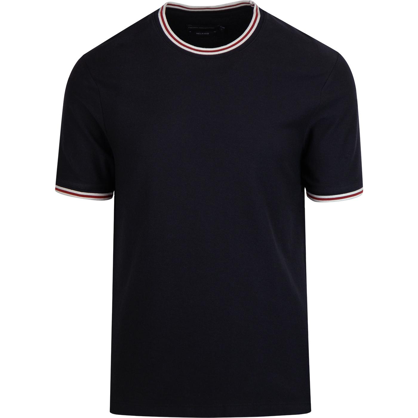 FRENCH CONNECTION Mod Textured Tipped Jersey Knit Tee