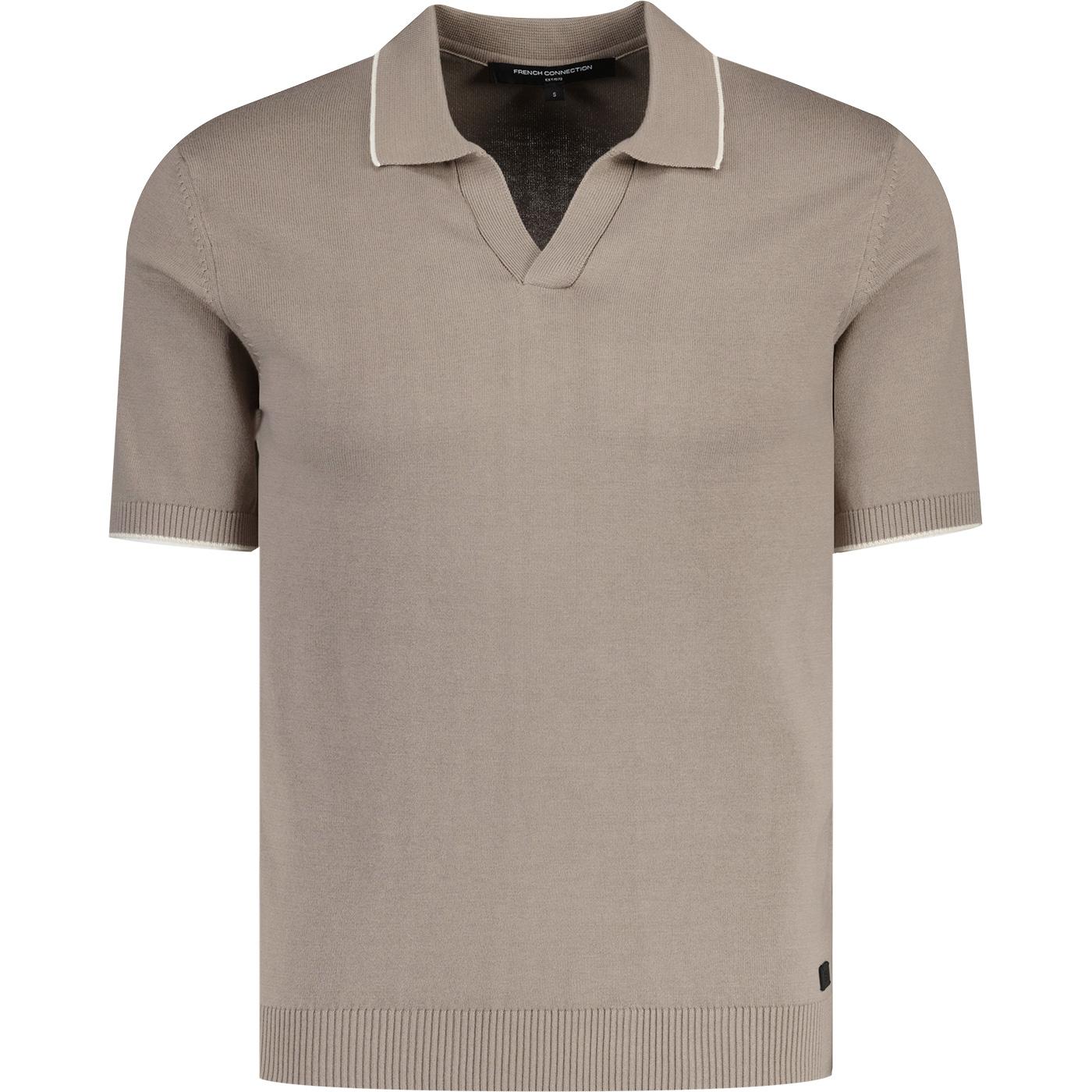 French Connection Trophy Neck Knitted Polo Shirt T