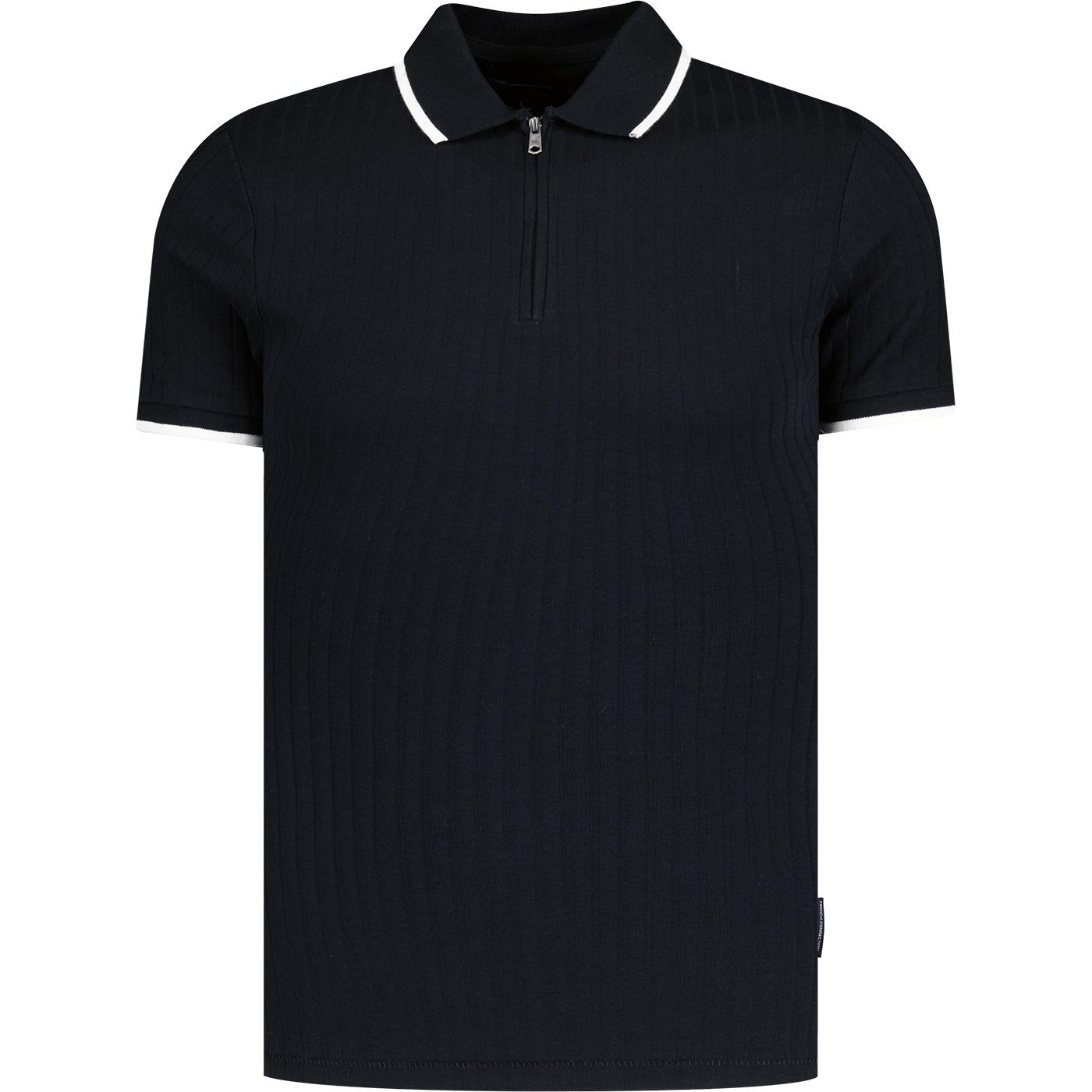 French Connection Vintage Drop Needle Polo Marine
