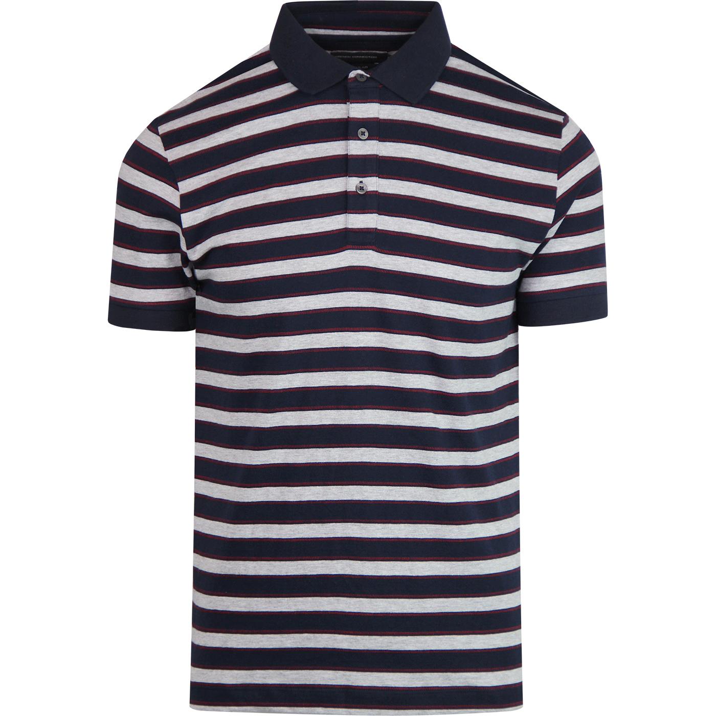 FRENCH CONNECTION Mens Mod Melange Stripe Polo Top