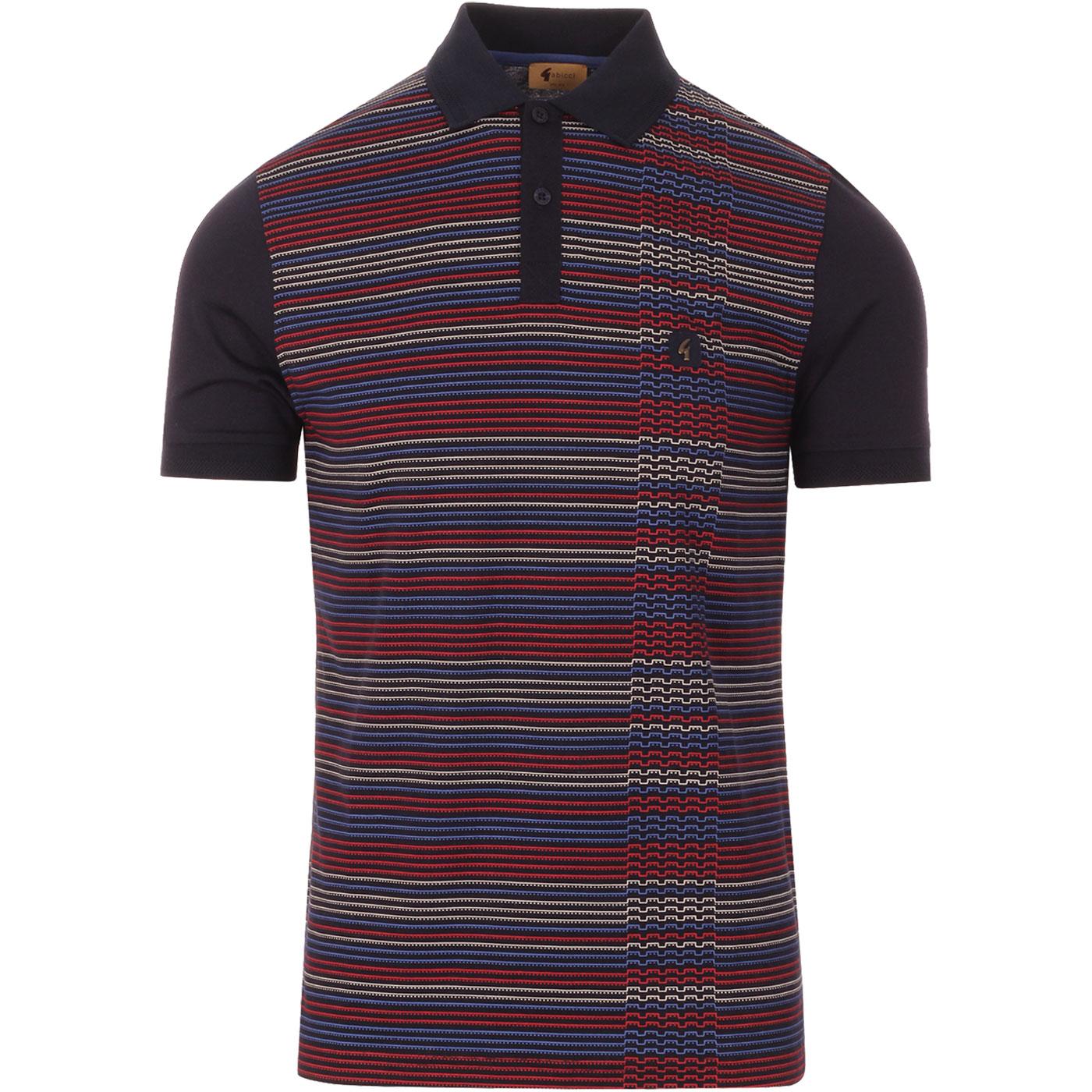 Dino GABICCI VINTAGE Retro Printed Stripe Polo
