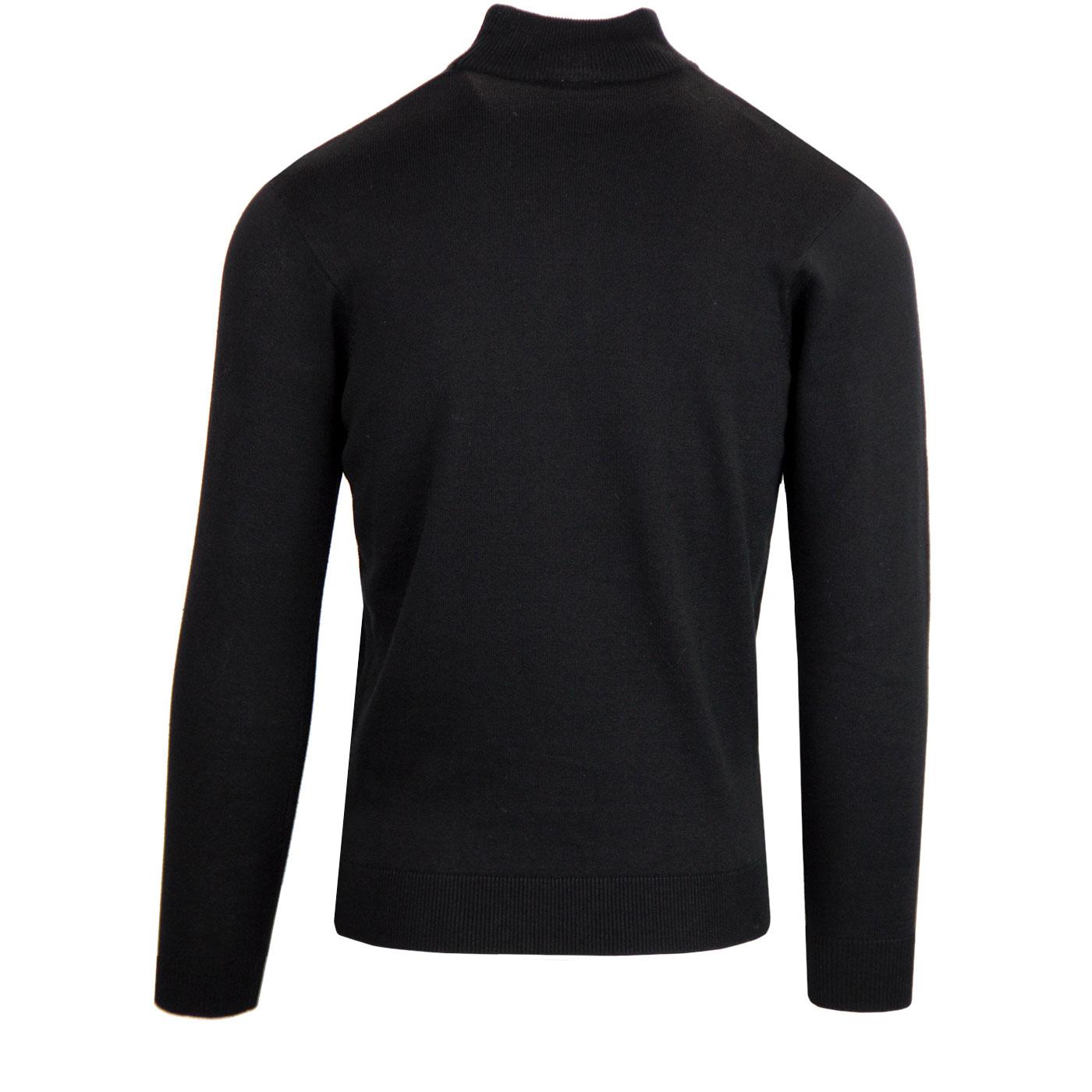 GABICCI VINTAGE 'Duke' Retro Turtle Neck Jumper in Black