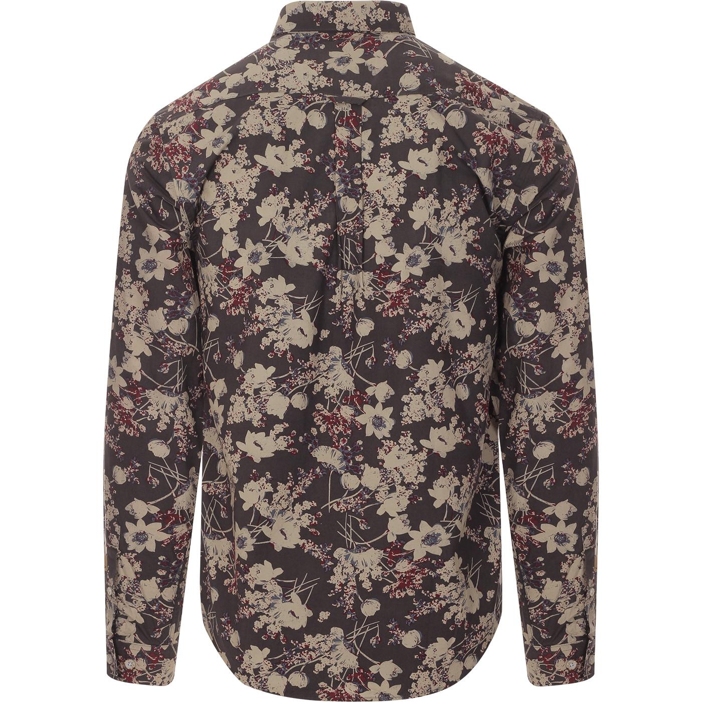 GABICCI VINTAGE Keitel Men's 60s Mod Floral Shadow Shirt