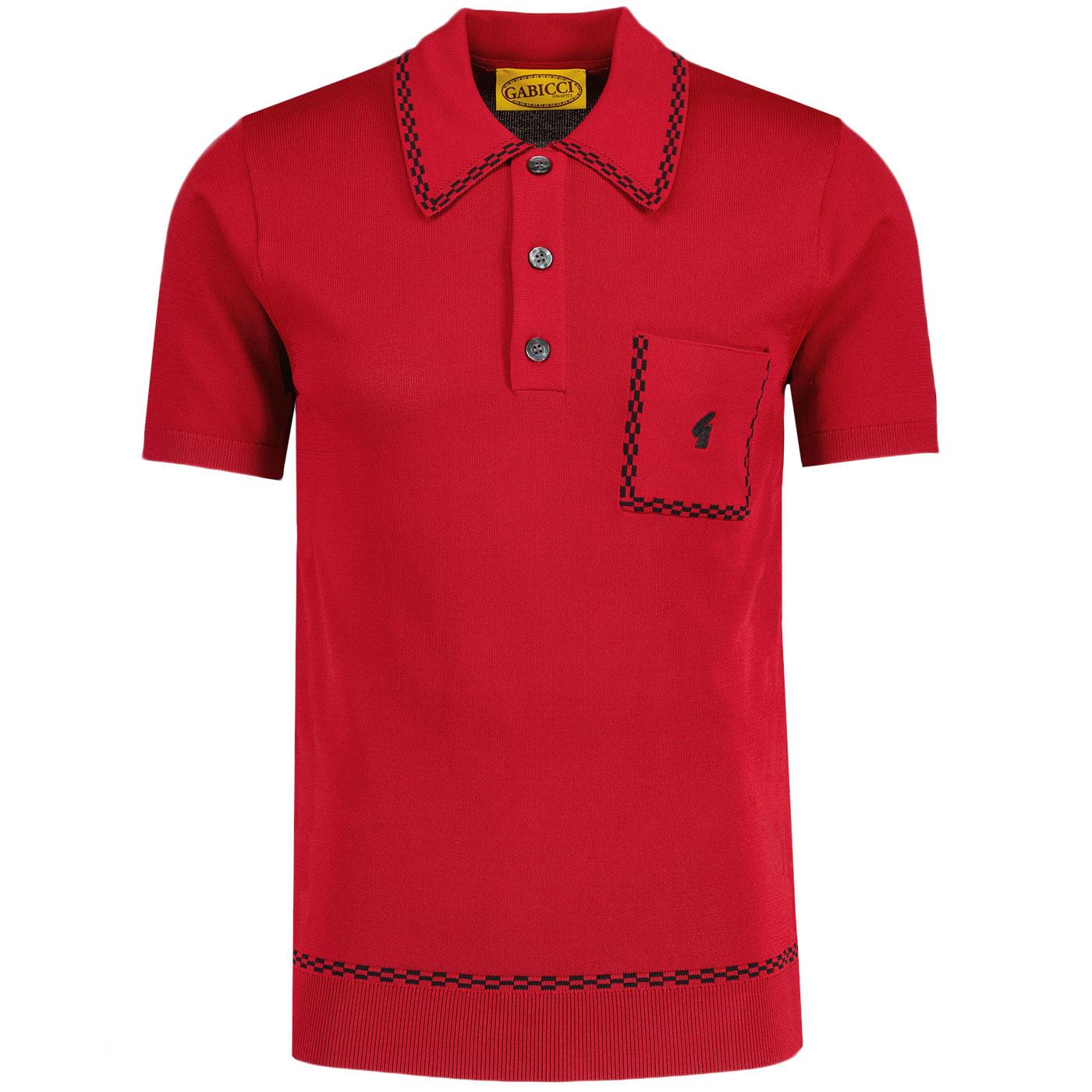 Alexander Gabicci Vintage Check Trim Knitted Polo 