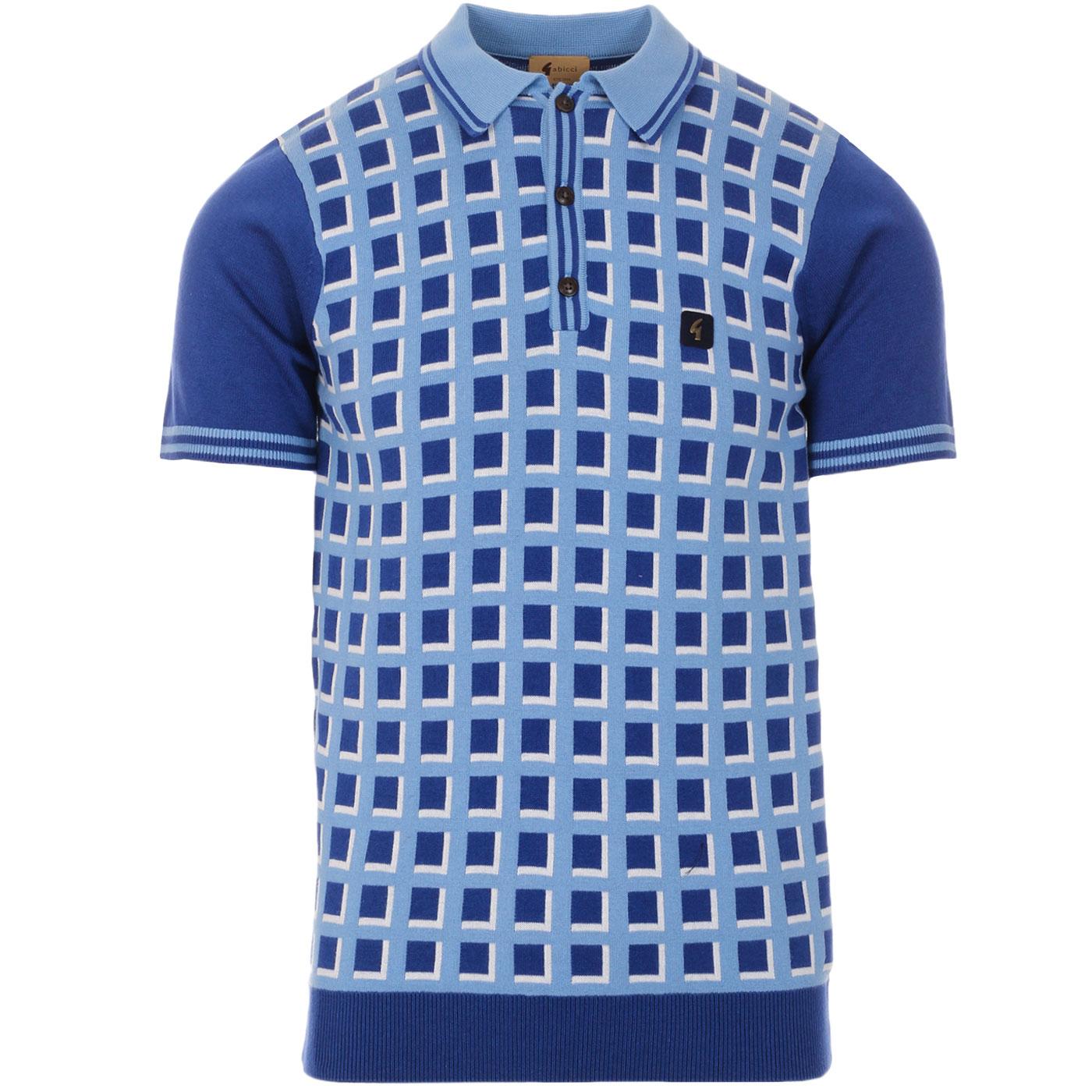 Borgnine GABICCI VINTAGE Mod Check Knitted Polo P