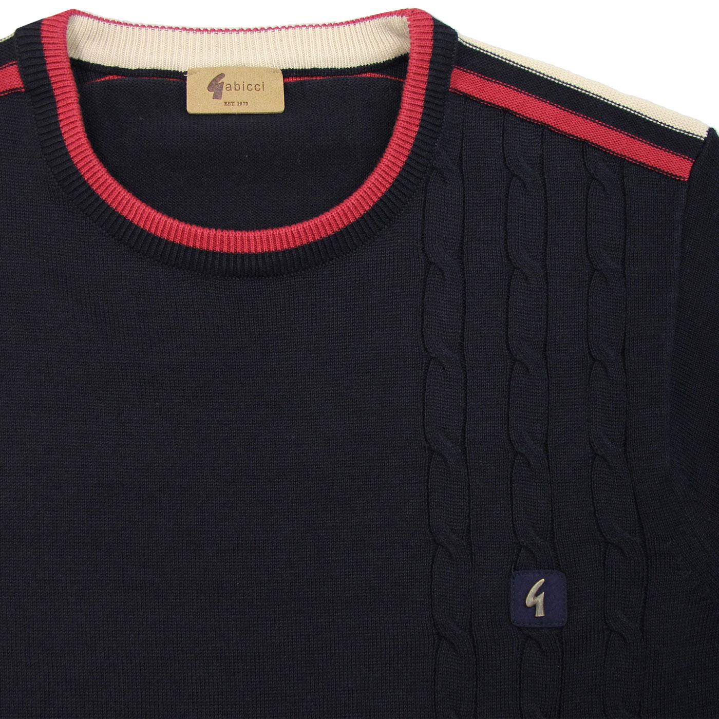 GABICCI VINTAGE Carnegie Retro 60s Cable Knit Tee in Navy