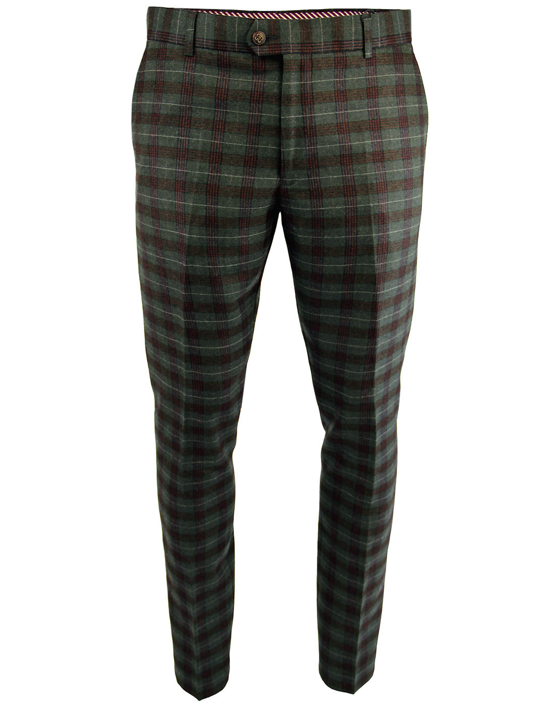 GABICCI VINTAGE 1960s Mod Wool Check Suit Trousers