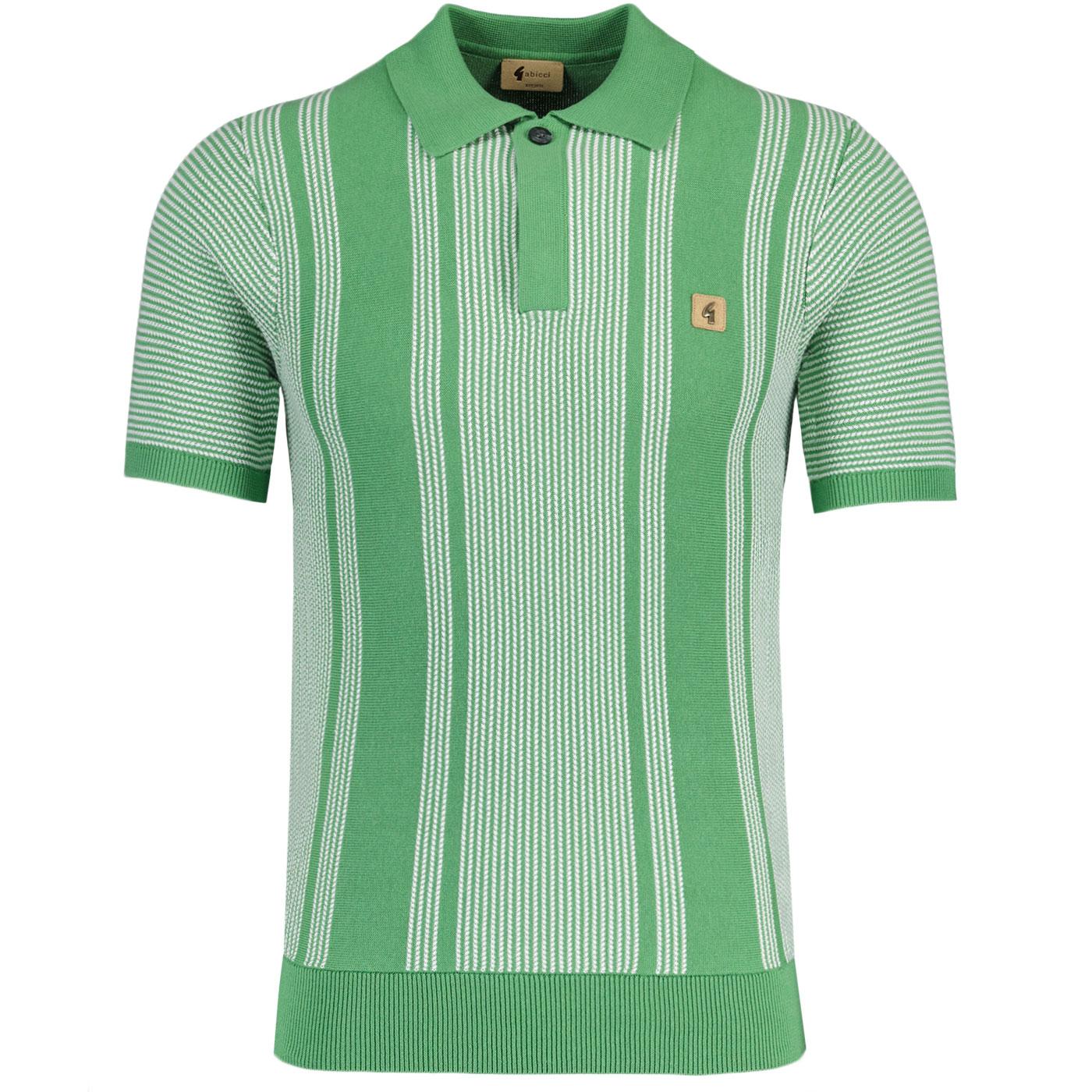 Dante Gabicci Vintage Stitch Stripe Knitted Polo V