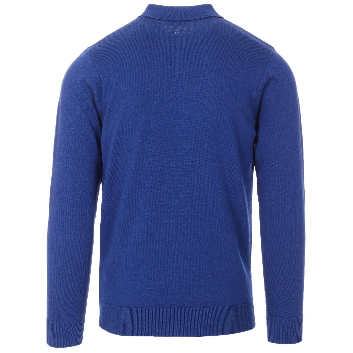 GABICCI VINTAGE Francesco Mod Knitted LS Polo in Pacific