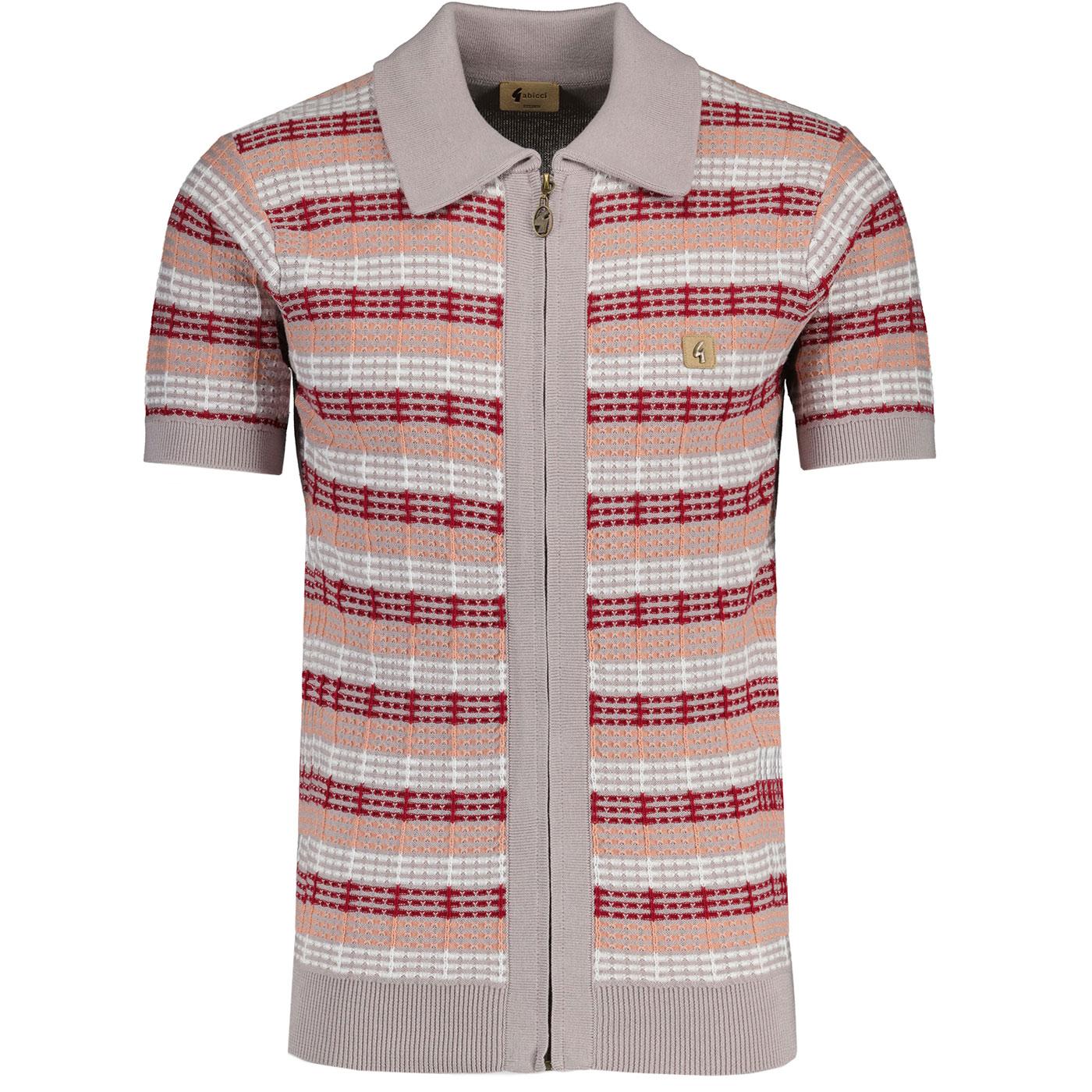Gordon Gabicci Vintage Striped Knitted Zip Shirt M