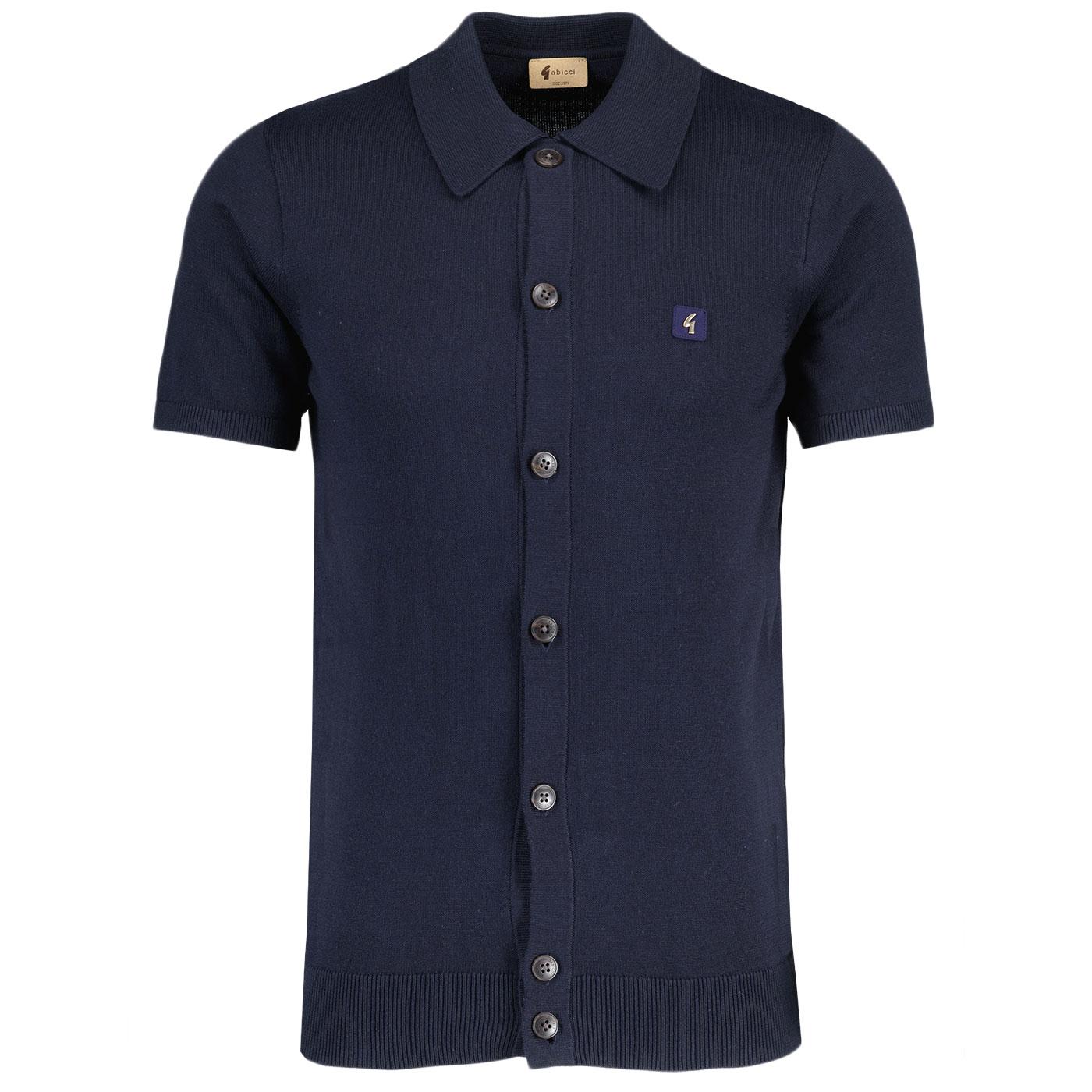 Guinness Gabicci Vintage Button Up Mod Polo Navy