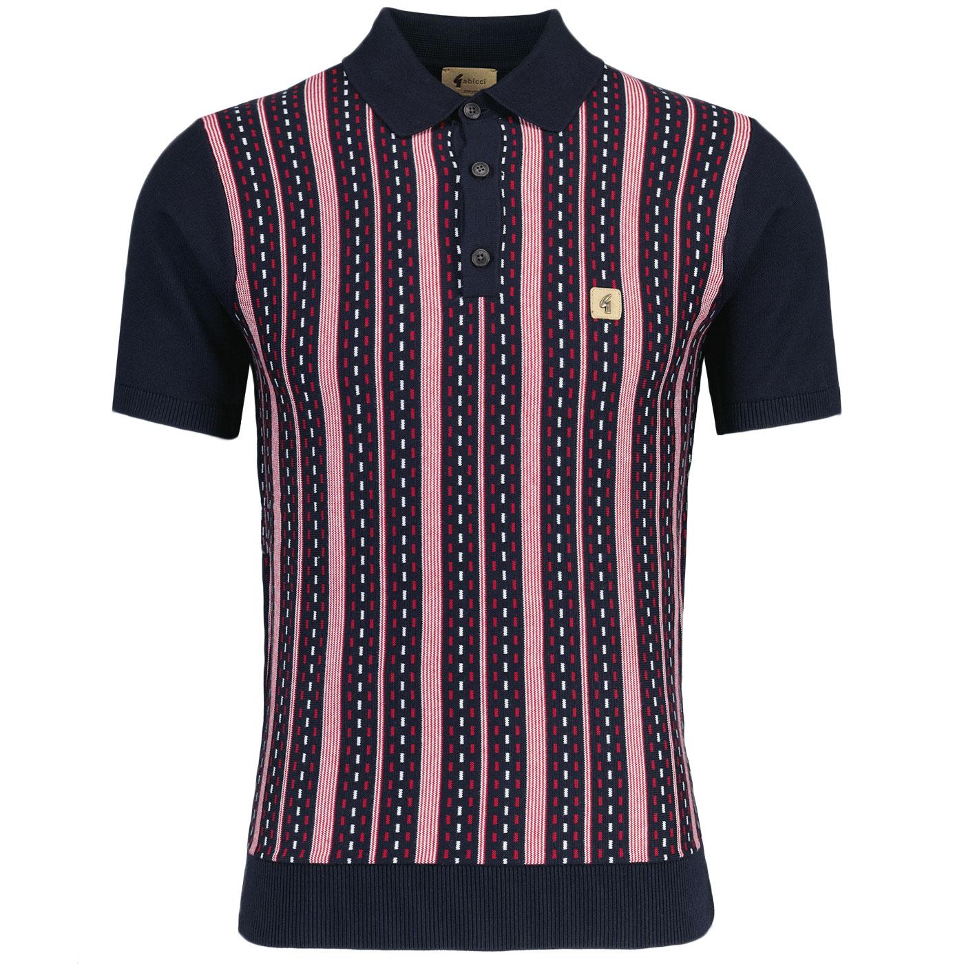 Johnny Gabicci Vintage Dash Stripe Knitted Polo N