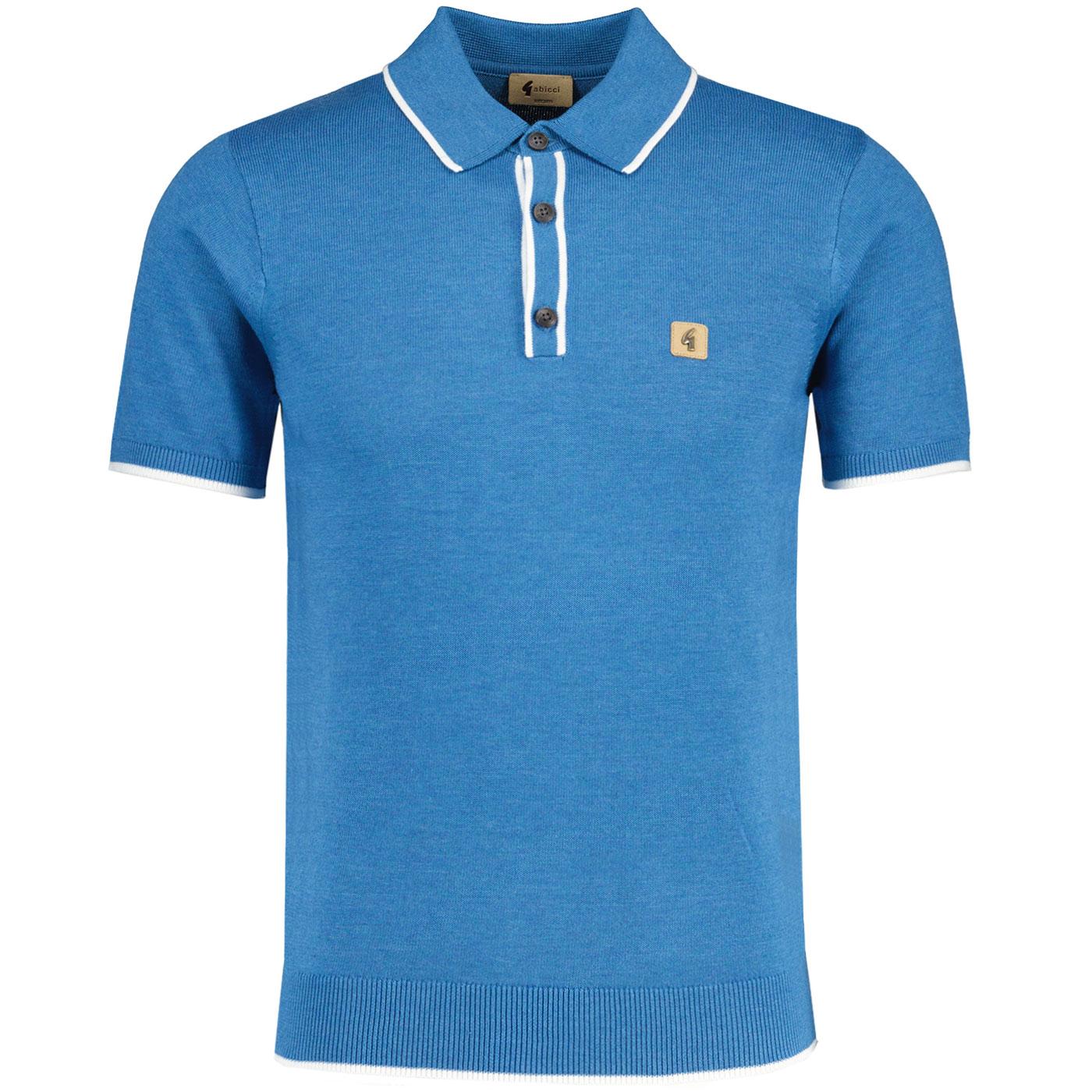 Lineker Gabicci Vintage Mod Tipped Polo Aqua 