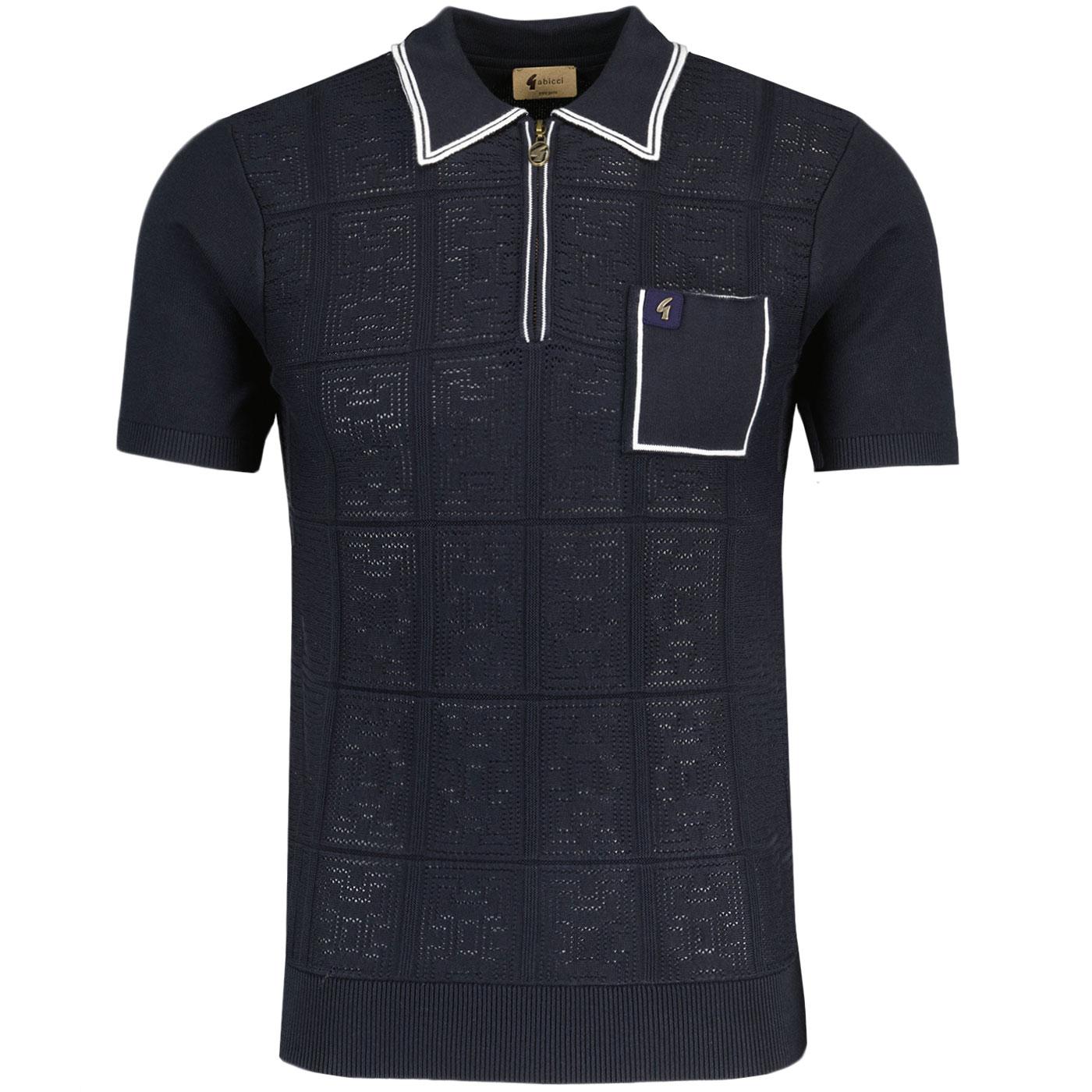 Marr Gabicci Vintage Zip Neck Knitted Polo Shirt N