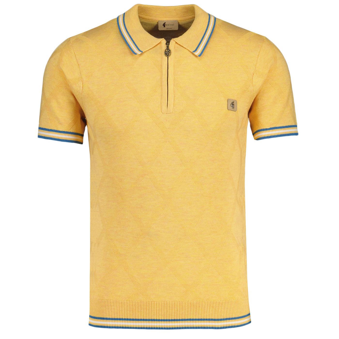Moore Gabicci Tonal Diamond Zip-Neck Polo Shirt P
