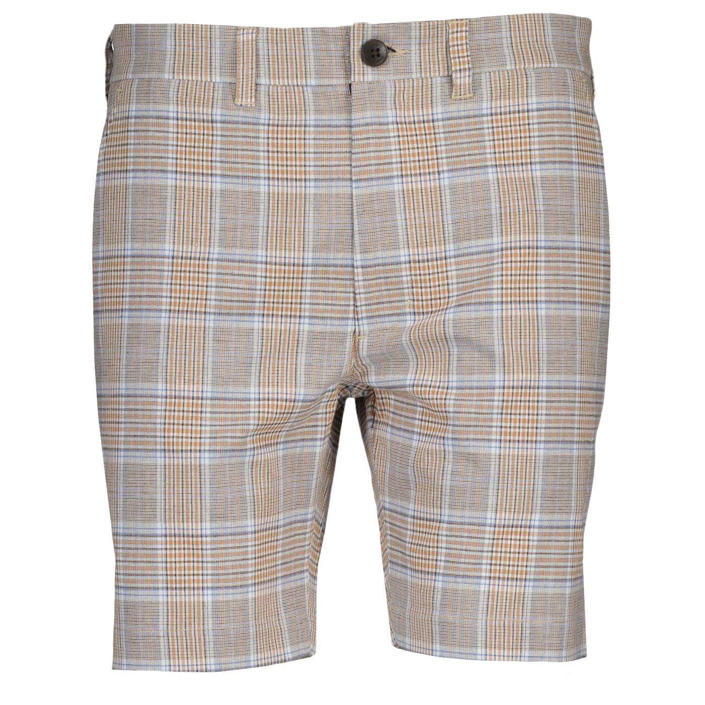 Murphy Gabicci Vintage Retro Check Shorts (Latte)