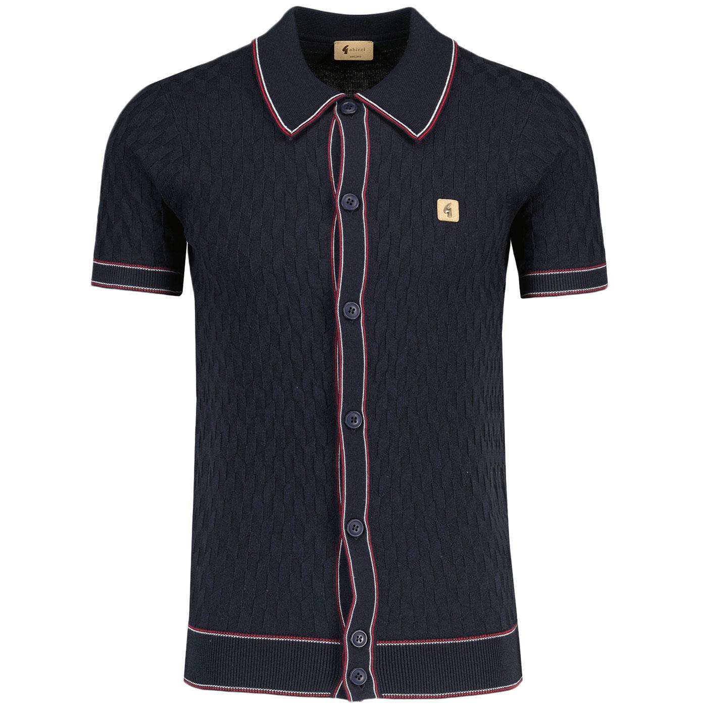 Shaun Gabicci Vintage Mod Textured Knitted Shirt N