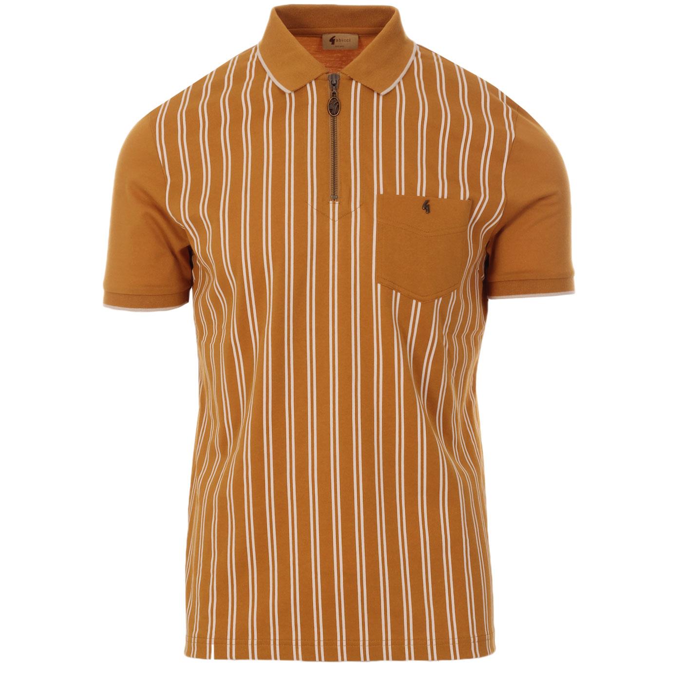 Solomon GABICCI VINTAGE Mod Stripe Zip Neck Polo H