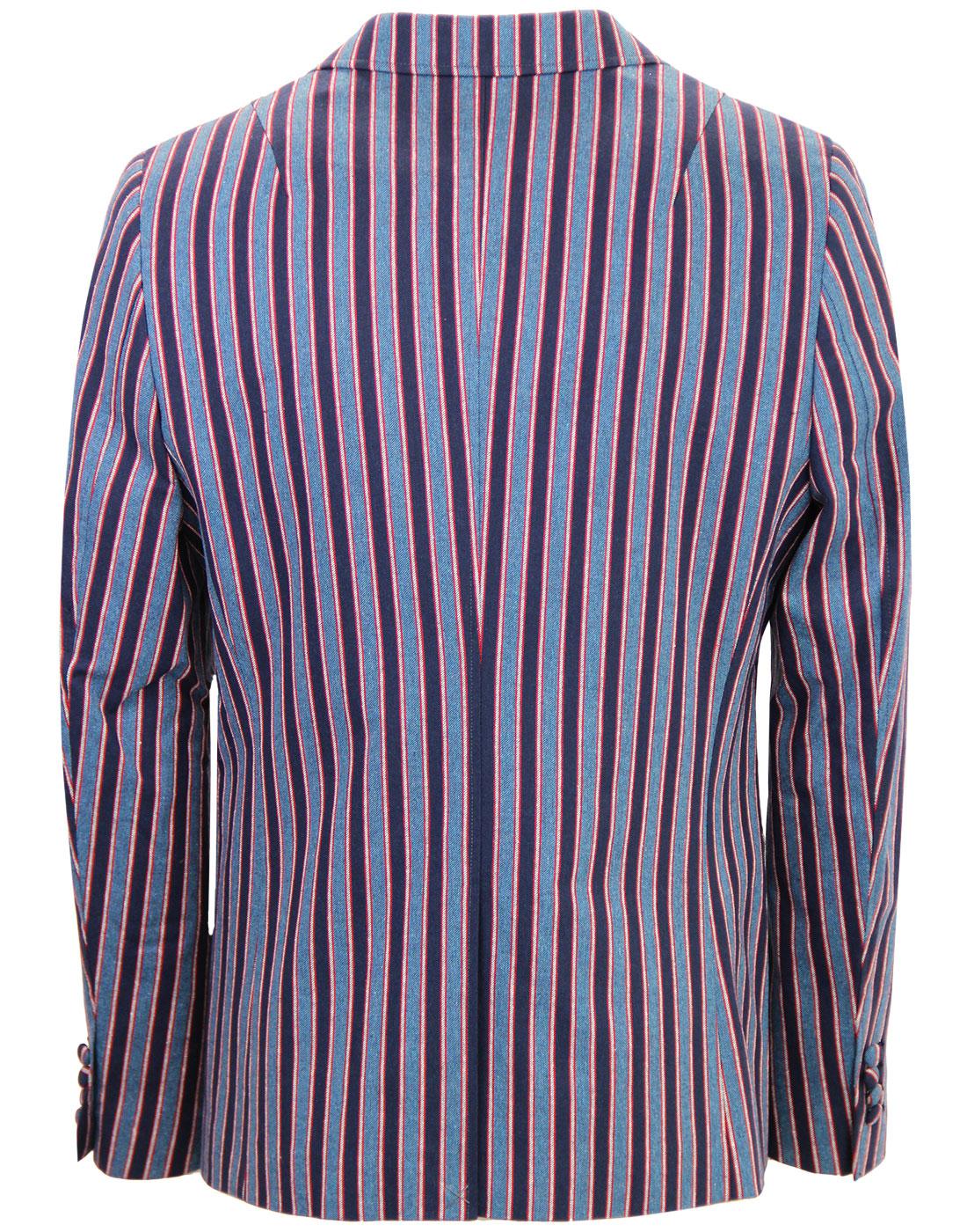 GABICCI VINTAGE Kirk 1960s Mod Stripe Boating Blazer Navy GABICCI VINTAGE Kirk 1960s Mod Stripe Boating Blazer Navy
