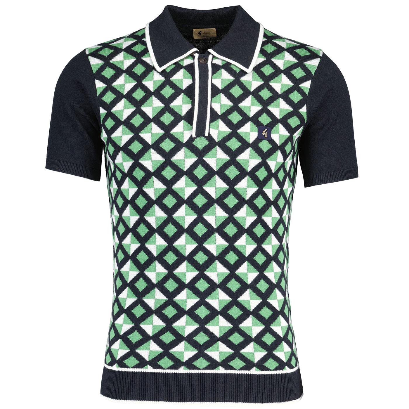 Ted Gabicci Vintage Diamond Check Knitted Polo N