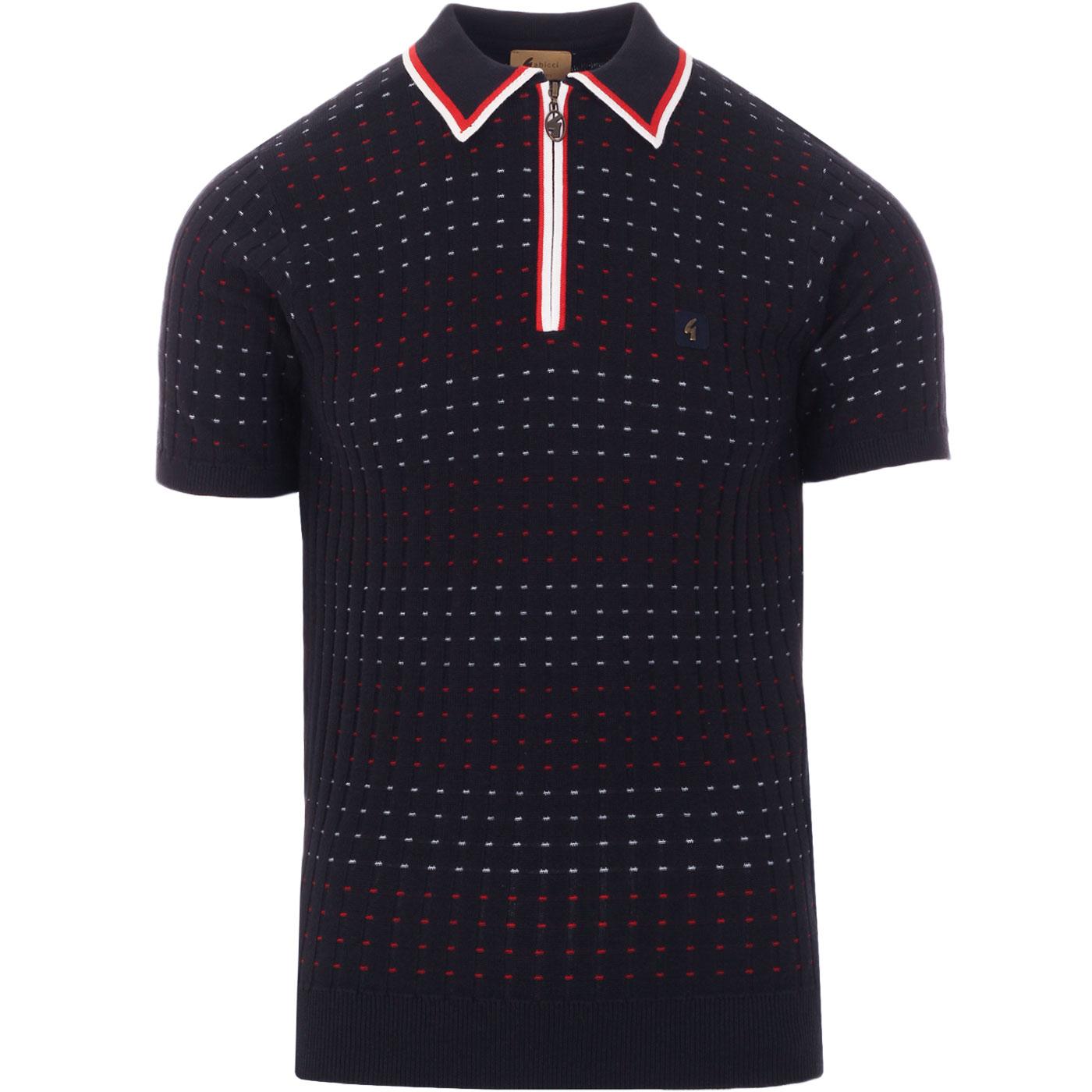 Connery GABICCI VINTAGE Textured Zip Neck Polo N