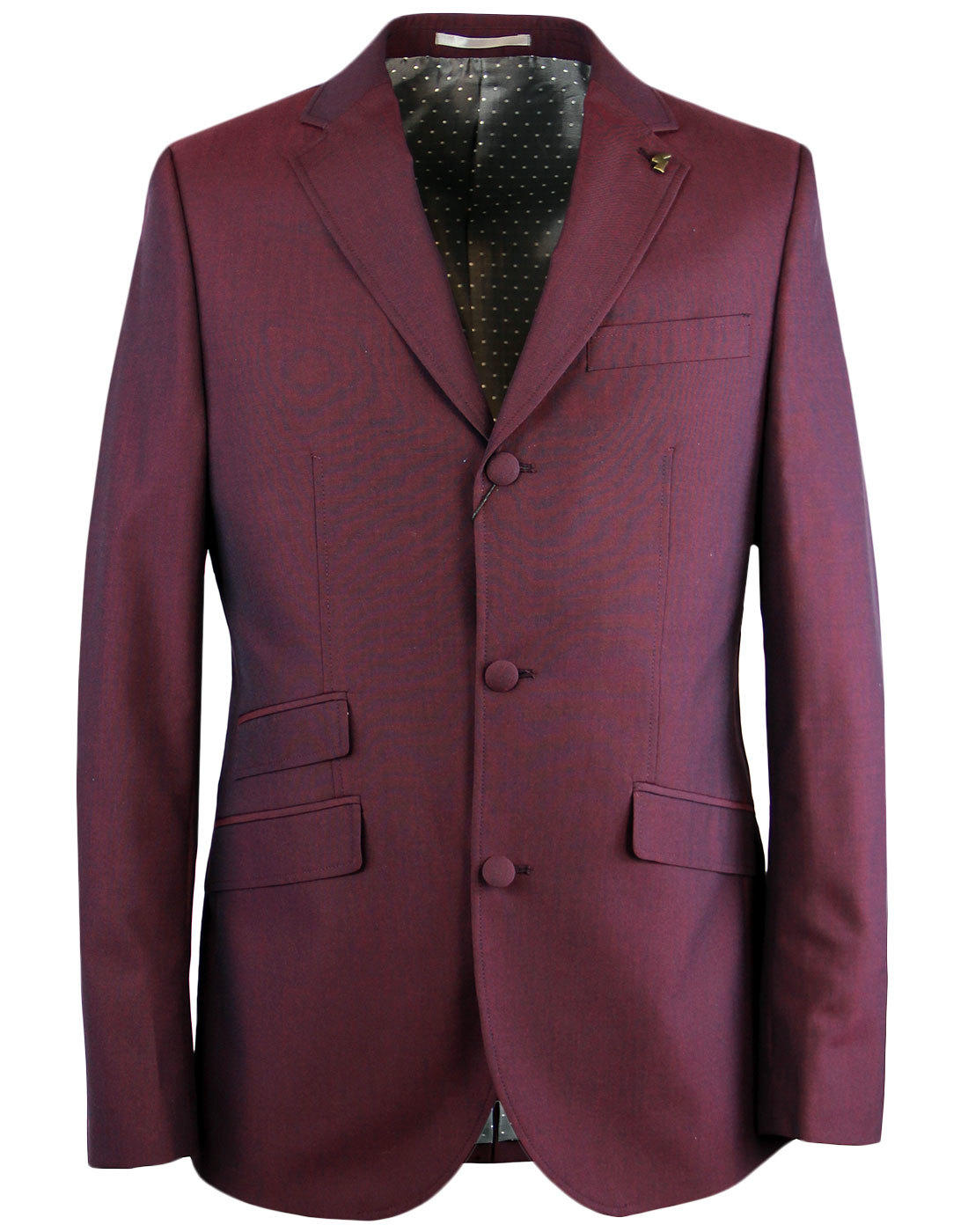 GABICCI VINTAGE Men's Retro Mod 70s Mod Tonic Suit in Port