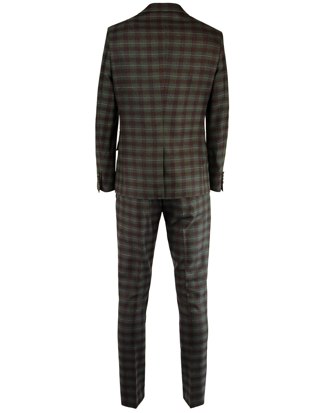 GABICCI VINTAGE Retro 60s Mod 3 Button Country Check Suit Jacket