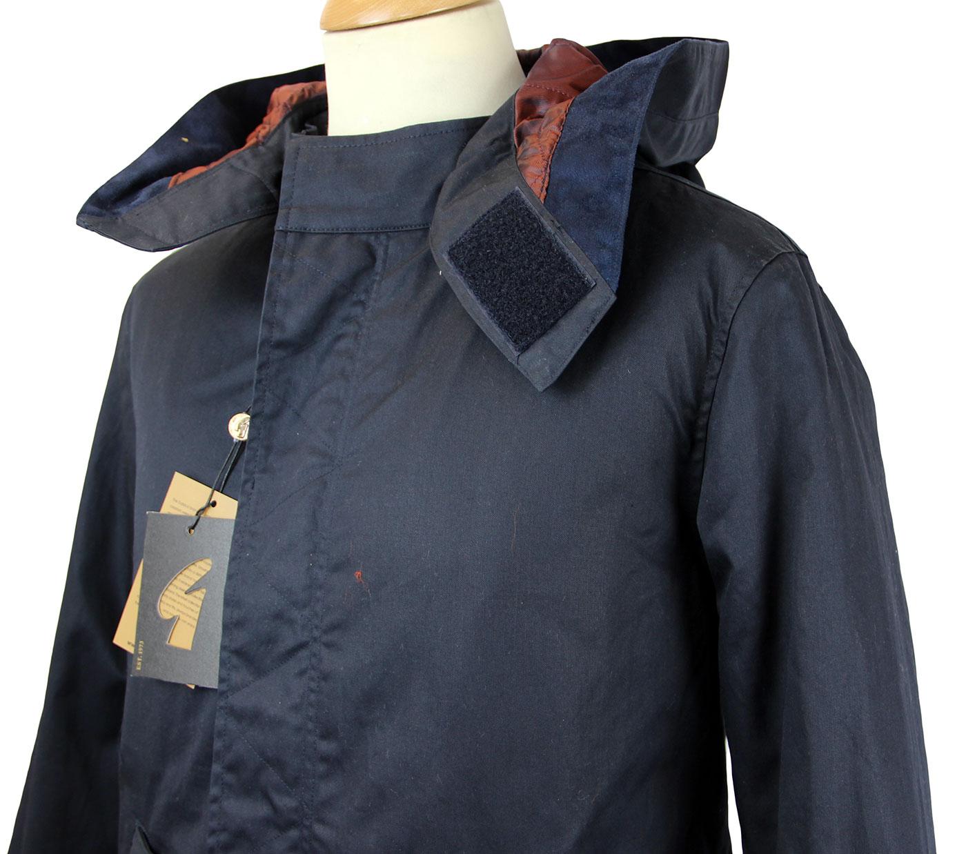 GABICCI VINTAGE Retro Indie Mod Casual Fishtial Parka in Navy