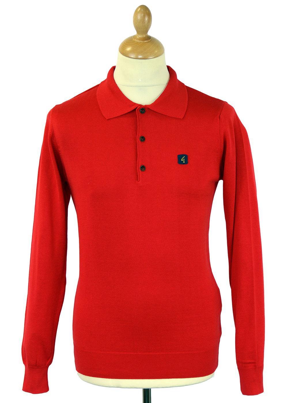 GABICCI VINTAGE Retro Mod Knit L/S Polo Shirt (R)