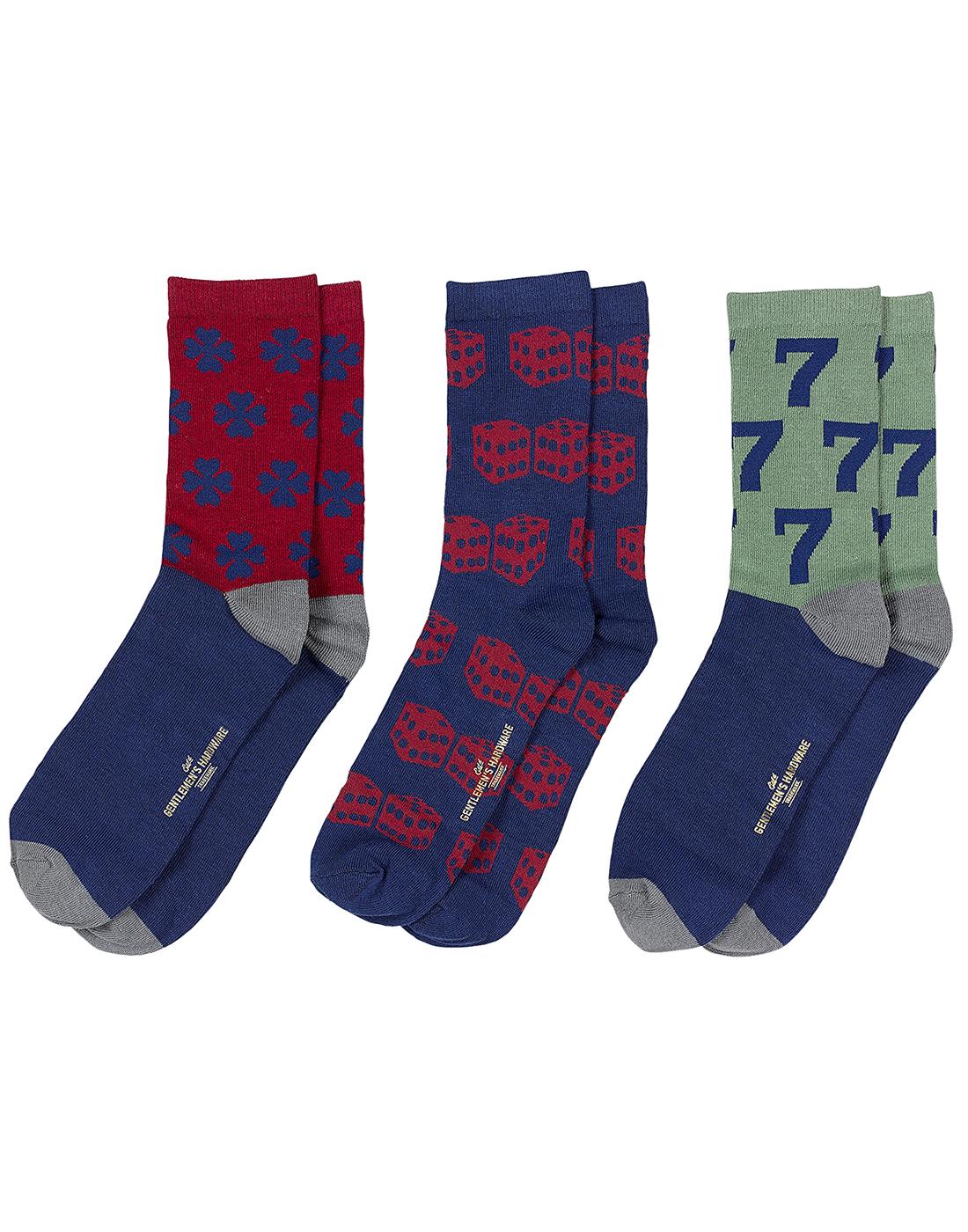GENTLEMEN'S HARDWARE Men's Lucky Socks Gift Set of 3