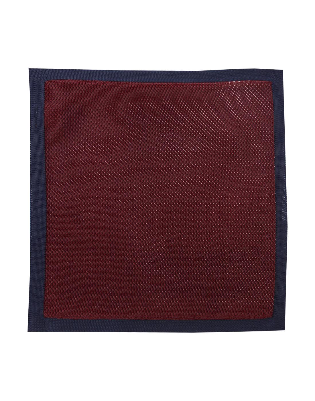 GIBSON LONDON Mod Knitted Pocket Square BURGUNDY