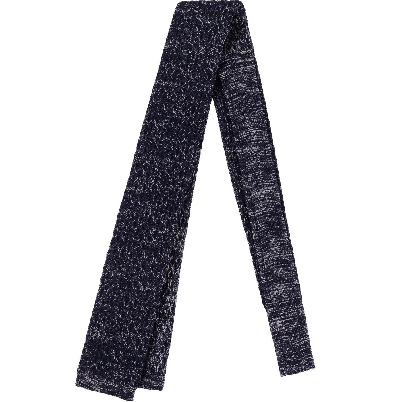 GIBSON LONDON Square End Knit Tie (Navy Melange)