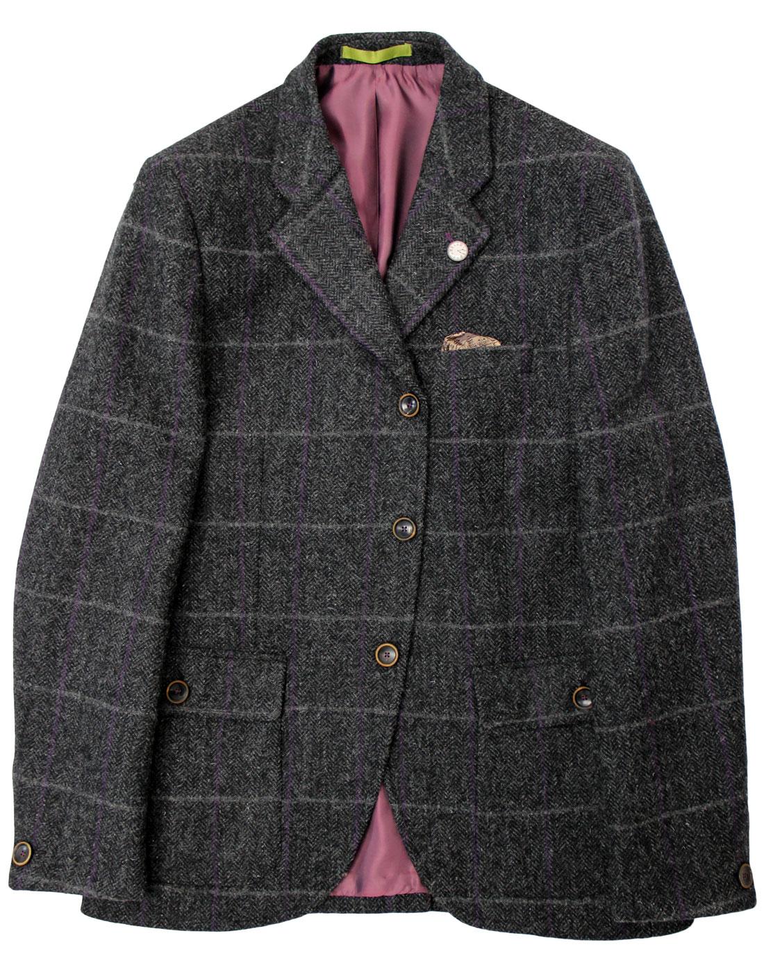 GIBSON LONDON Grouse Mod Matching Blazer & Waistcoat in Charcoal