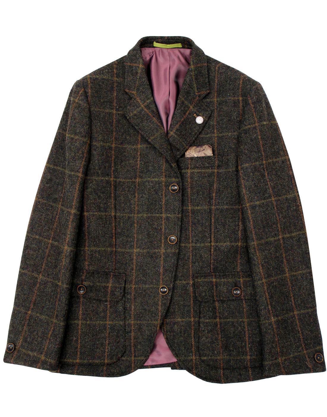 GIBSON LONDON Grouse Matching Tweed Blazer & Waistcoat