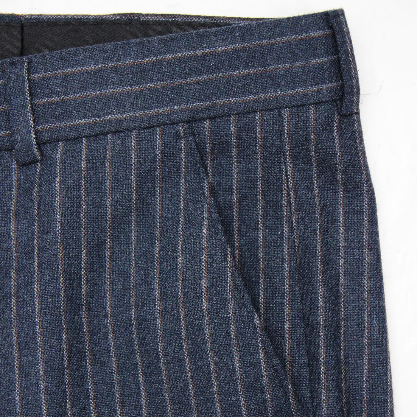 GIBSON LONDON Towergate Retro Mod Pinstripe Suit in Blue
