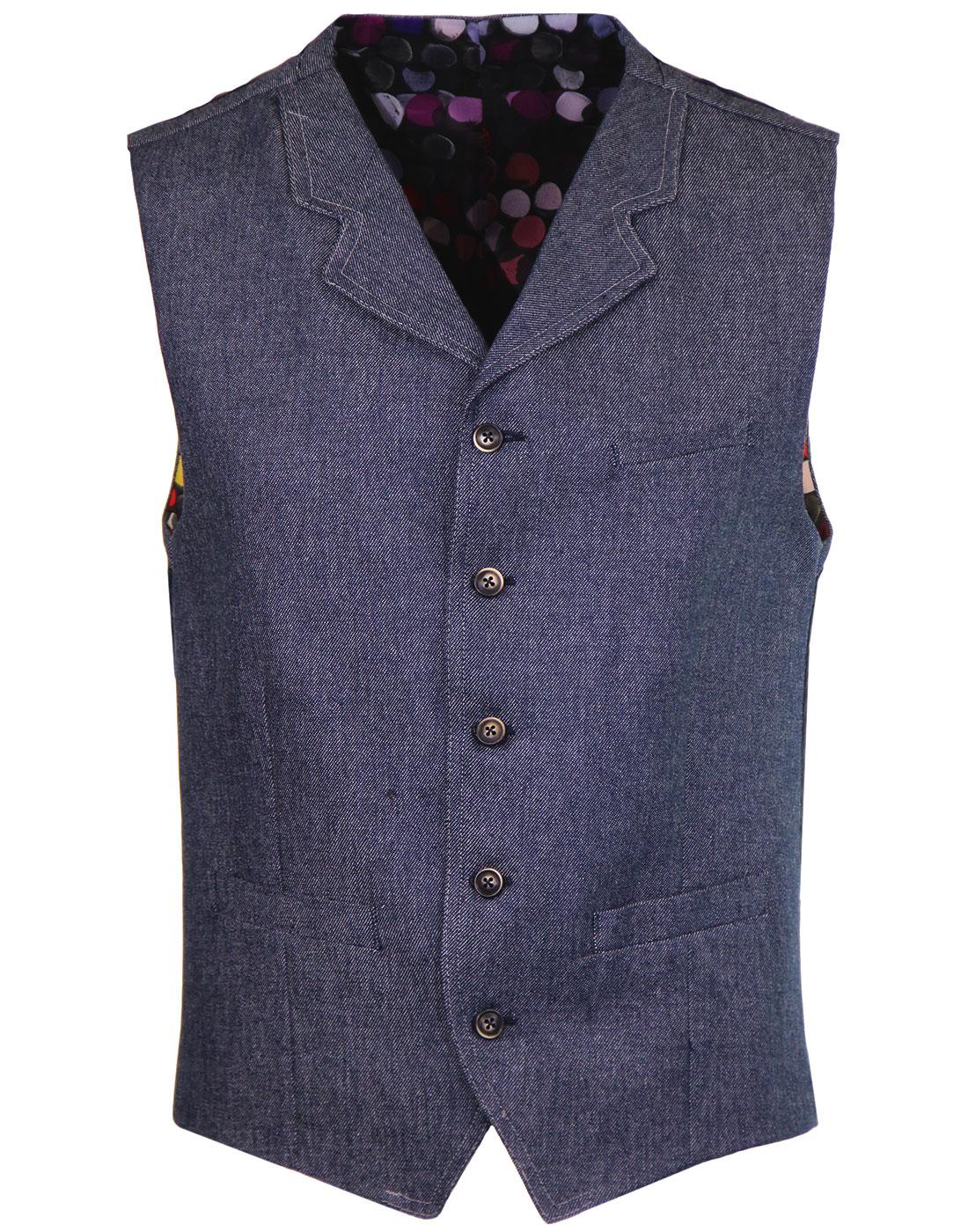 Tyburn GIBSON LONDON Mod Oxford Twill Waistcoat
