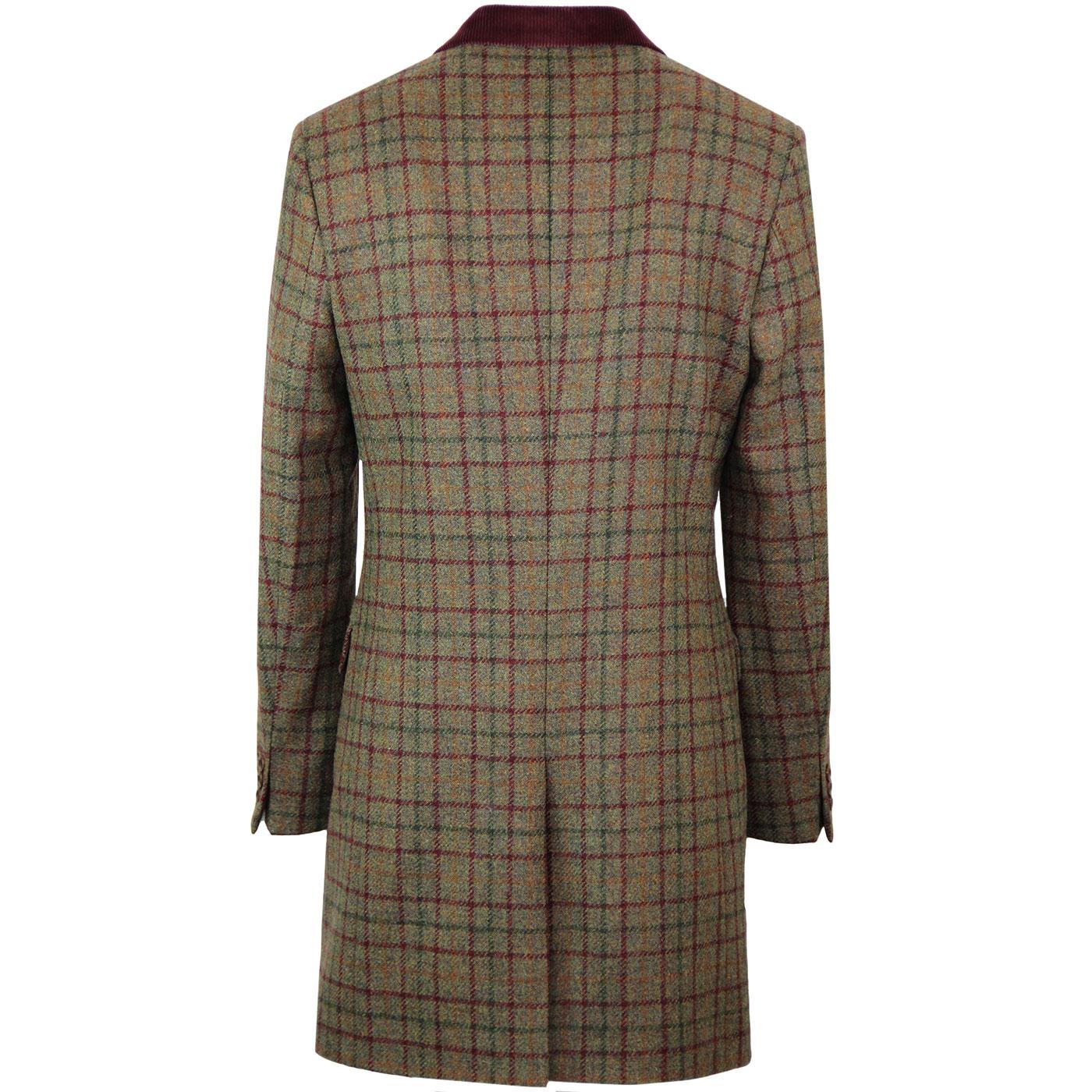 GIBSON LONDON Winnie 60s Mod Cord Collar Check Dress Coat