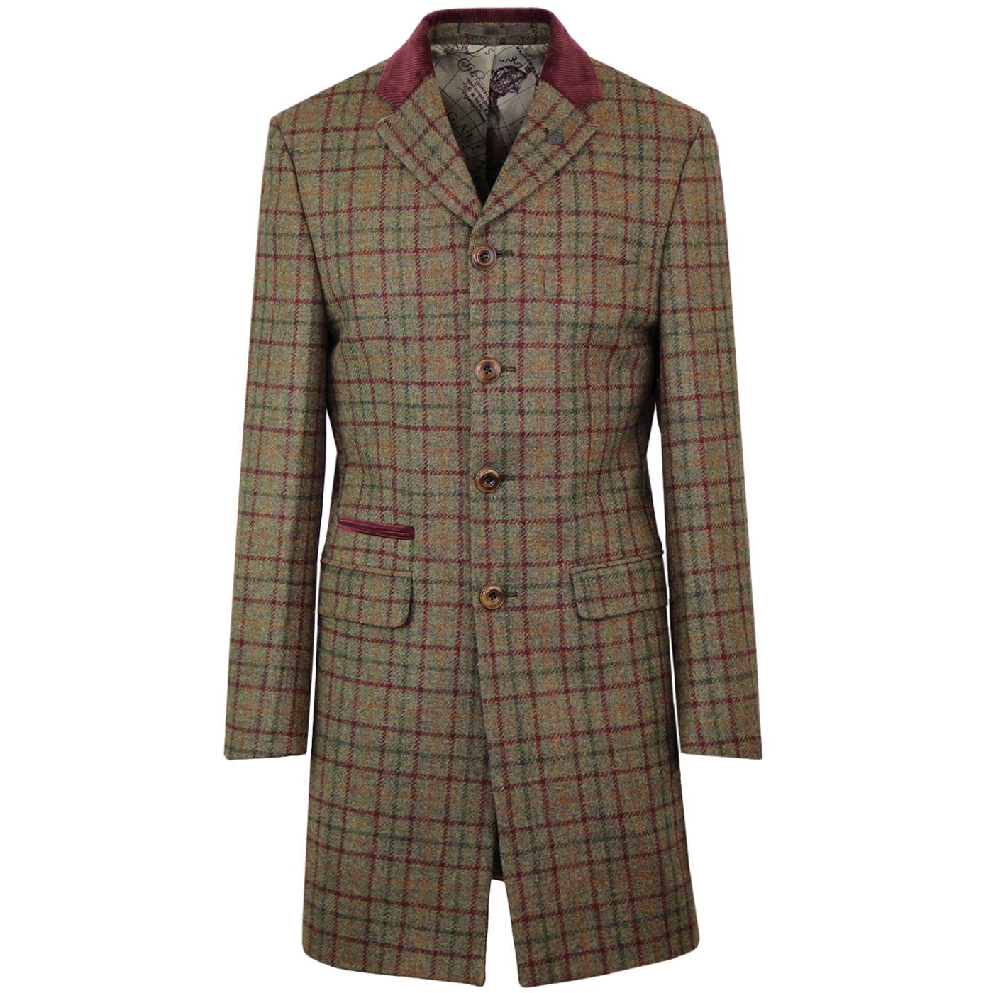 Winnie GIBSON LONDON Cord Collar Check Dress Coat