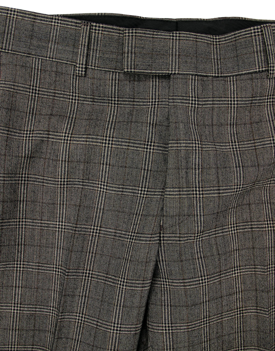 GIBSON LONDON Retro 1960s POW Check Slim Mod Suit Trousers Taupe
