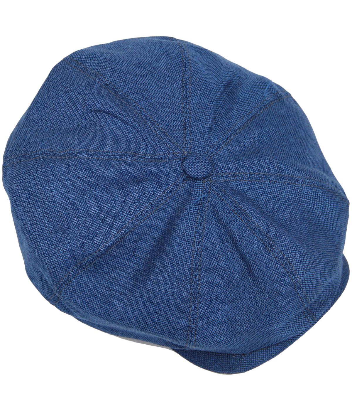 GIBSON LONDON Retro Mod Linen Gatsby Hat in Cobalt