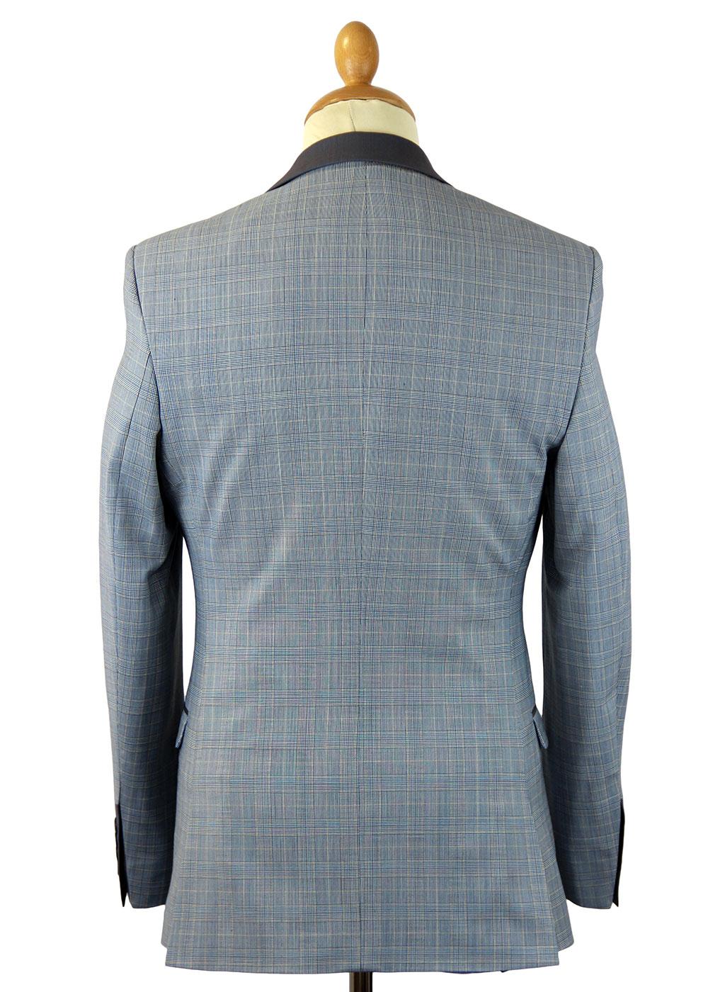 GIBSON LONDON Retro Mod POW Check Suit in Blue