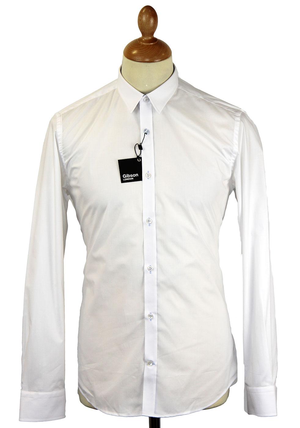 GIBSON LONDON Mod Point Collar Smart White Shirt