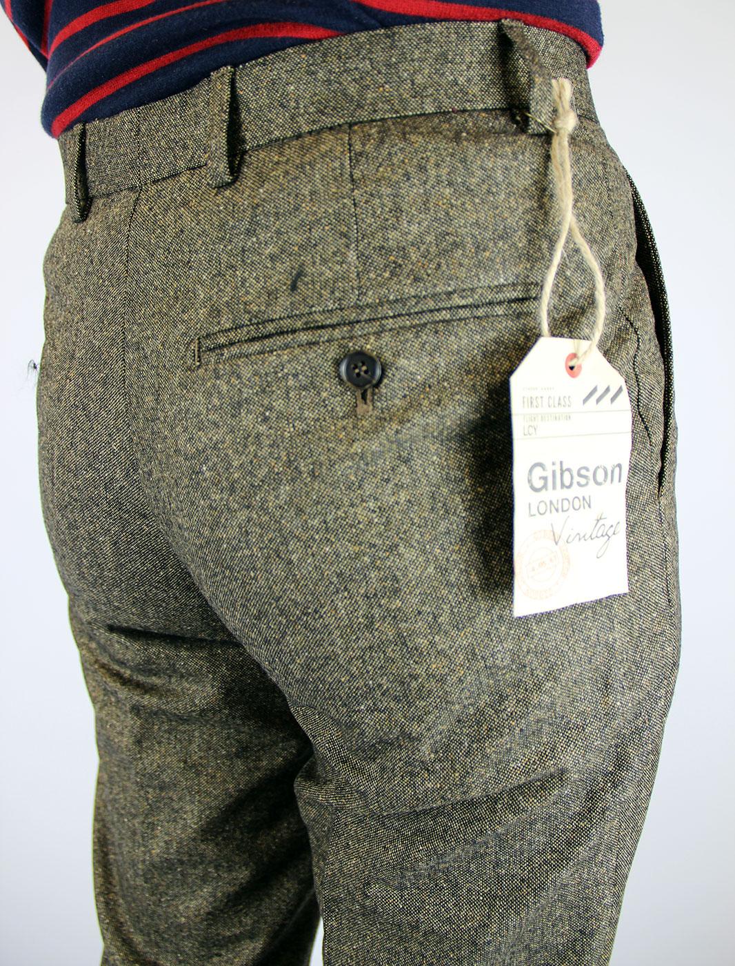 Gibson London Blue Tweed Men's Trousers GSS17RT | The Shirt Store
