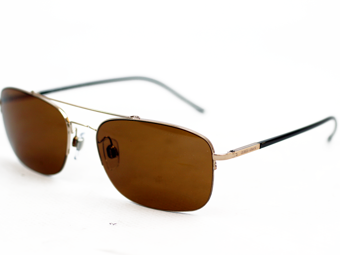 GIORGIO ARMANI Retro Aviator Sunglasses in Brown