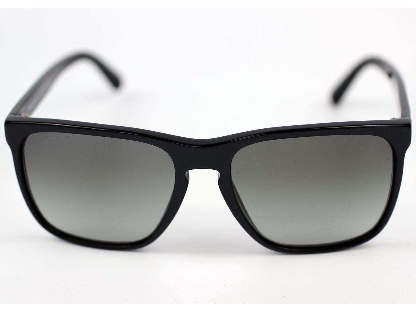 Giorgio Armani Retro Mod Square Sunglasses Wayfarers in Grey