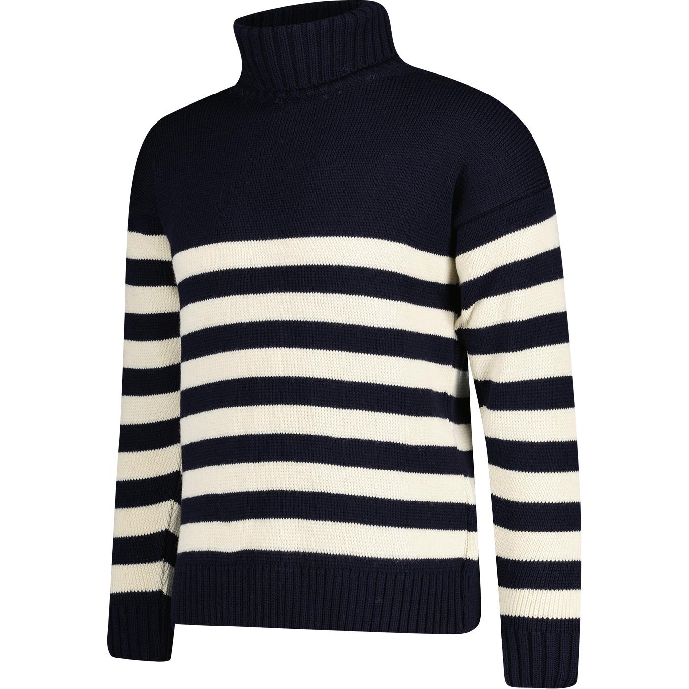 Striped roll outlet neck mens