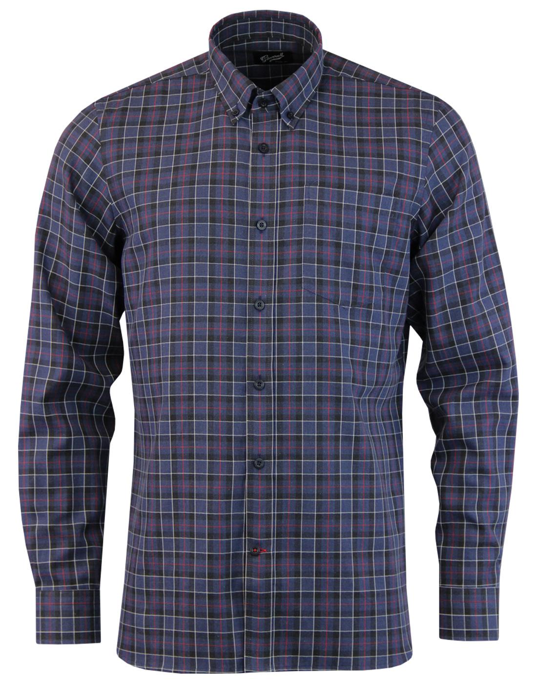 GLOVERALL 60s Mod Button Down Brushed Check Shirt