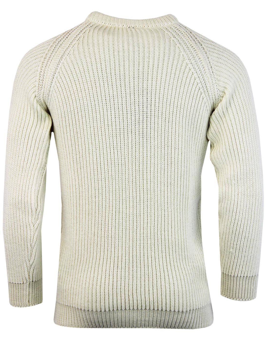 GLOVERALL Made in England Wool Blend Rib Knit Fisherman Jumper