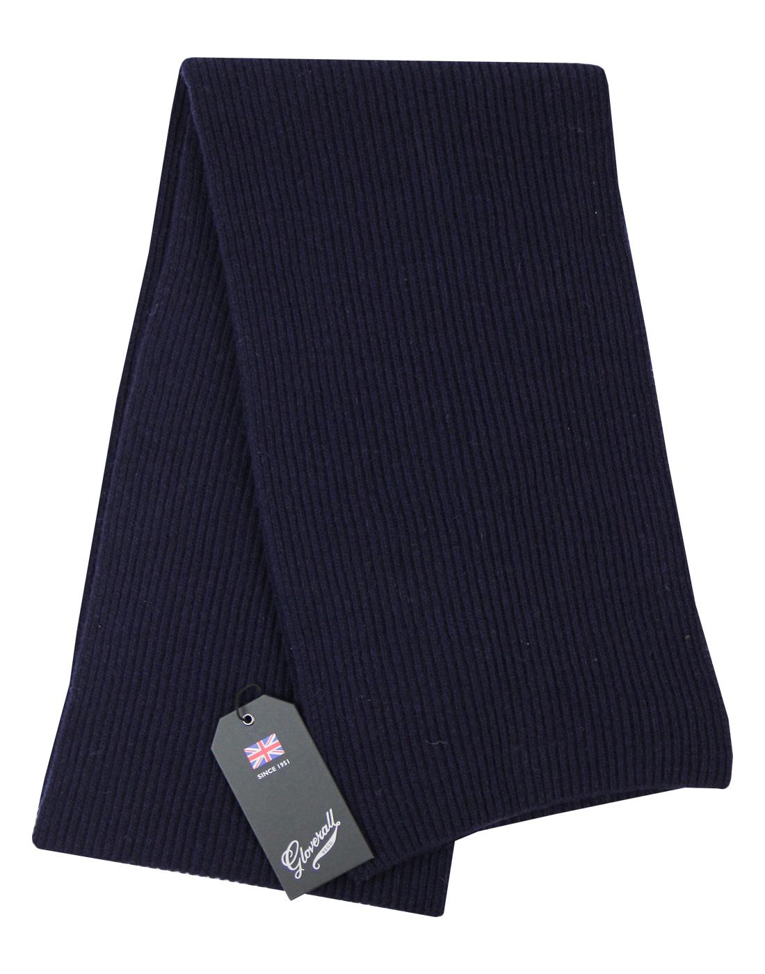 GLOVERALL Retro Ribbed Knit Fishermans Scarf NAVY